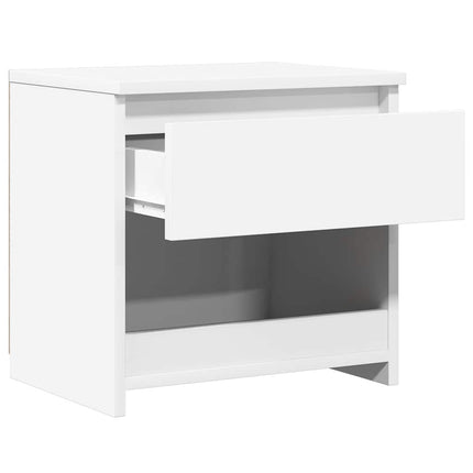 Sängbord vit högglans 40x30x39 cm konstruerat trä