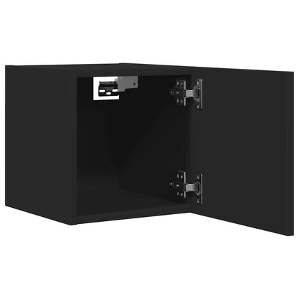 Väggmonterade tv-skåp 2 st svart 30,5x30x30 cm