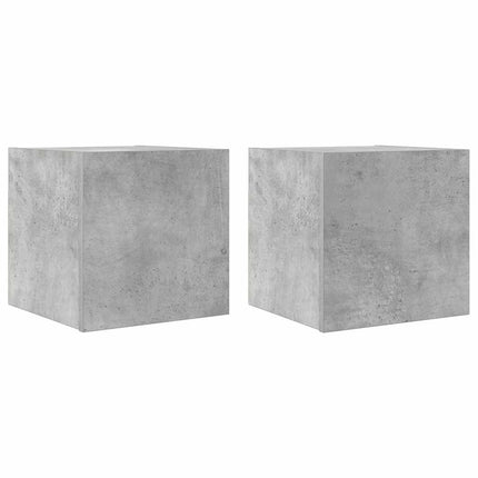 Väggmonterade tv-bänkar 2 st betonggrå 30,5x30x30 cm