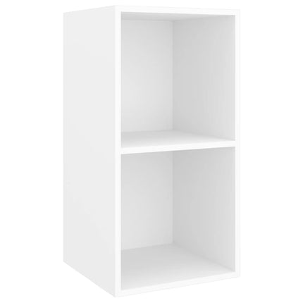 Väggmonterad tv-bänk vit 37x37x72 cm konstruerat trä