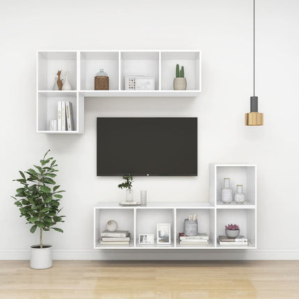 Väggmonterad tv-bänk vit 37x37x72 cm konstruerat trä