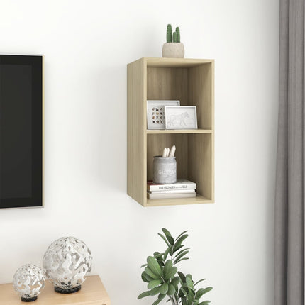 Väggmonterad tv-bänk somona-ek 37x37x72 cm konstruerat trä