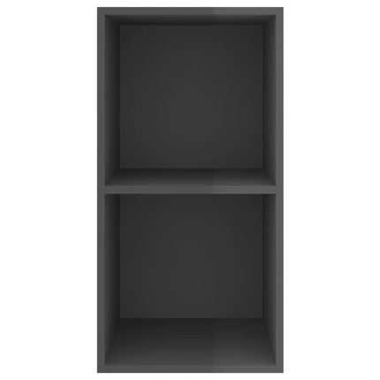 Väggmonterad tv-bänk grå högglans 37x37x72 cm konstruerat trä
