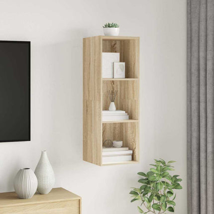 Väggmonterad tv-bänk somona-ek 37x37x107 cm konstruerat trä
