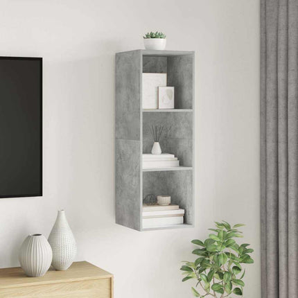 Väggmonterad tv-bänk betonggrå 37x37x107 cm konstruerat trä