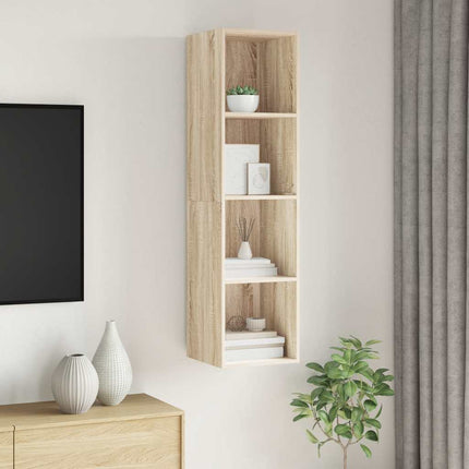 Väggmonterat tv-skåp somona-ek 37x37x142,5 cm konstruerat trä