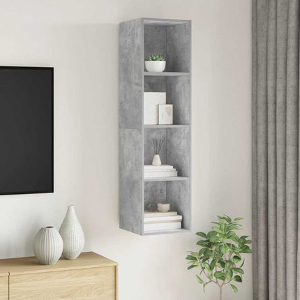 Väggmonterat tv-skåp betonggrå 37x37x142,5 cm konstruerat trä