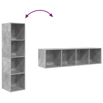 Väggmonterat tv-skåp betonggrå 37x37x142,5 cm konstruerat trä