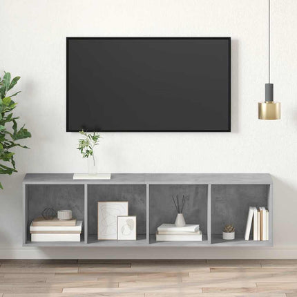 Väggmonterat tv-skåp betonggrå 37x37x142,5 cm konstruerat trä