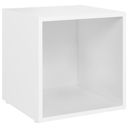 Tv-bänk vit 37x35x37 cm konstruerat trä