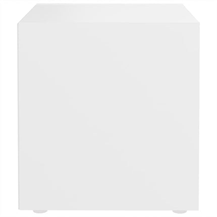 Tv-bänk vit 37x35x37 cm konstruerat trä
