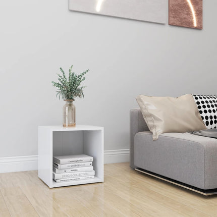 Tv-bänk vit 37x35x37 cm konstruerat trä