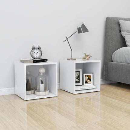 Tv-bänk vit 37x35x37 cm konstruerat trä