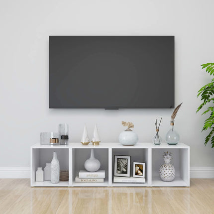Tv-bänk vit 37x35x37 cm konstruerat trä