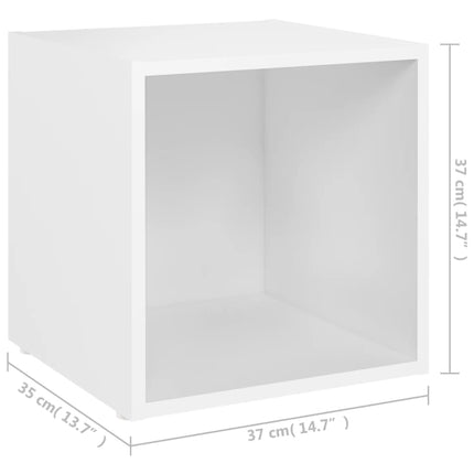 Tv-bänk vit 37x35x37 cm konstruerat trä