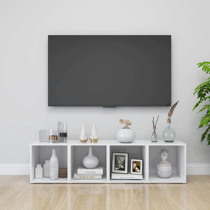 Tv-bänkar 2 st vit 37x35x37 cm konstruerat trä
