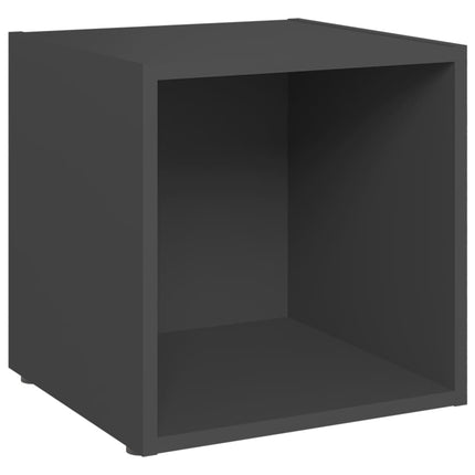 Tv-bänkar 2 st grå 37x35x37 cm konstruerat trä