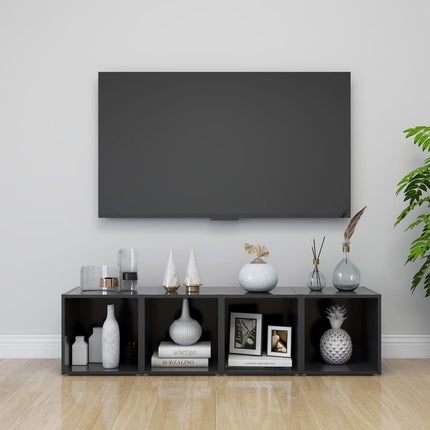 Tv-bänkar 2 st grå 37x35x37 cm konstruerat trä