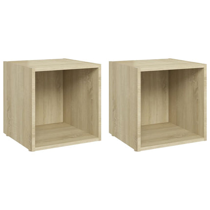 Tv-bänk sonoma-ek 37x35x37 cm konstruerat trä