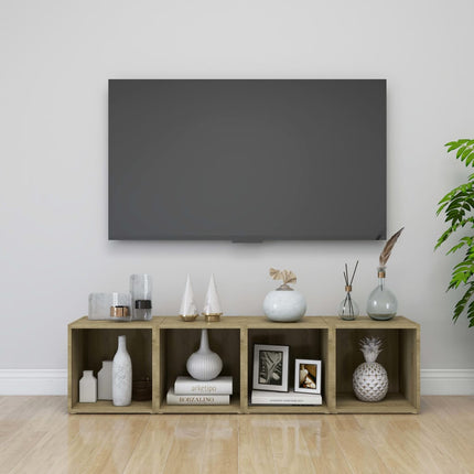 Tv-bänk sonoma-ek 37x35x37 cm konstruerat trä