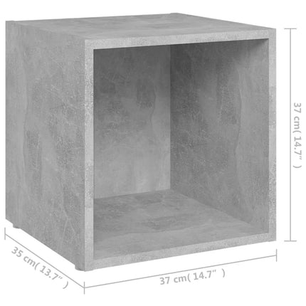Tv-bänkar 2 st betonggrå 37x35x37 cm konstruerat trä