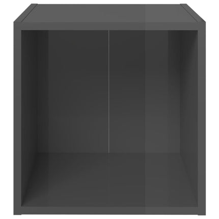 TV-bänk 4 st grå högglans 37x35x37 cm konstruerat trä