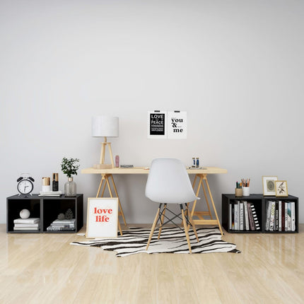 TV-bänk 4 st grå högglans 37x35x37 cm konstruerat trä