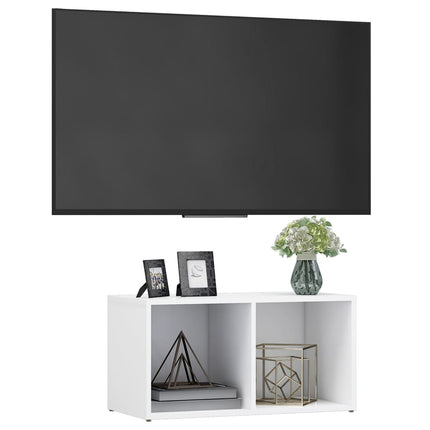 Tv-bänk vit 72x35x36,5 cm konstruerat trä