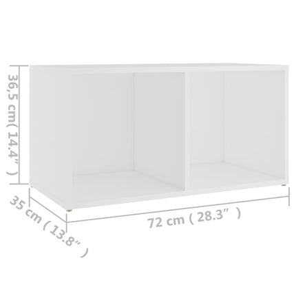 Tv-bänk vit 72x35x36,5 cm konstruerat trä