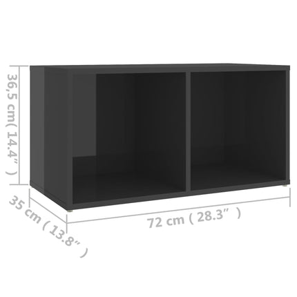 TV-bänk grå högglans 72x35x36,5 cm konstruerat trä