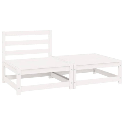 Loungegrupp 2 delar vit massiv furu