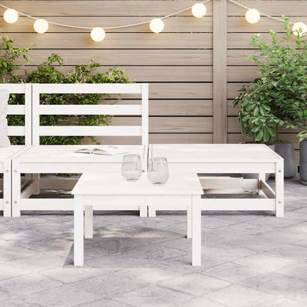 Loungegrupp 2 delar vit massiv furu