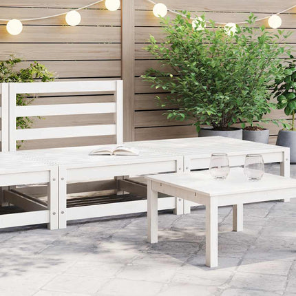Loungegrupp 2 delar vit massiv furu