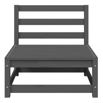 Loungegrupp för trädgården 3 delar grå massiv furu
