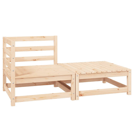 Loungegrupp med dynor 2 delar massiv furu