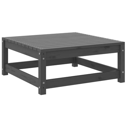 Loungegrupp med dynor 2 delar grå massiv furu