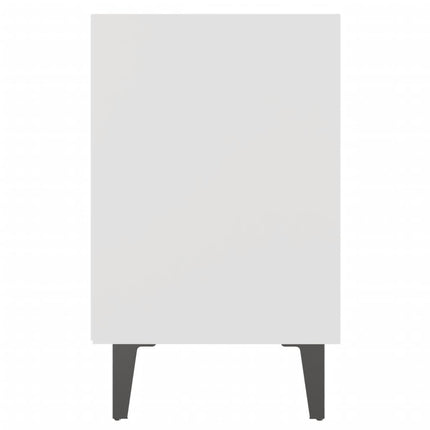 Sängbord med metallben 2 st vit 40x30x50 cm