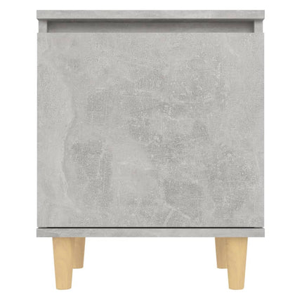Sängbord med ben i massivt trä betonggrå 40x30x50 cm