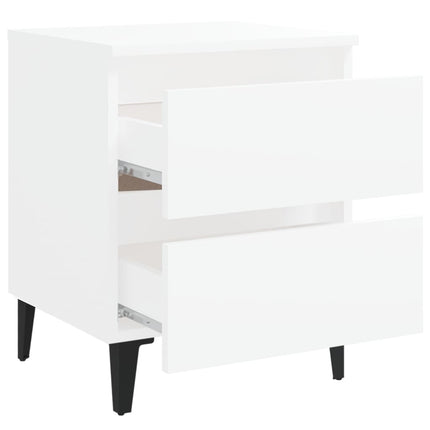 Sängbord vit 40x35x50 cm konstruerat trä