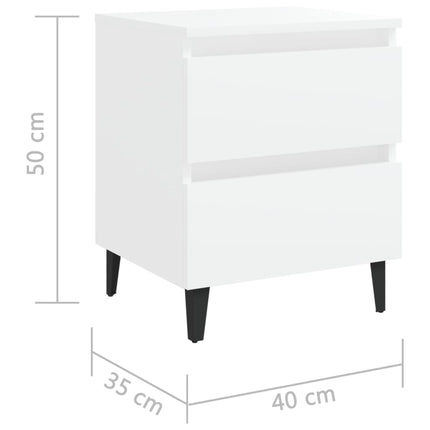 Sängbord vit 40x35x50 cm konstruerat trä