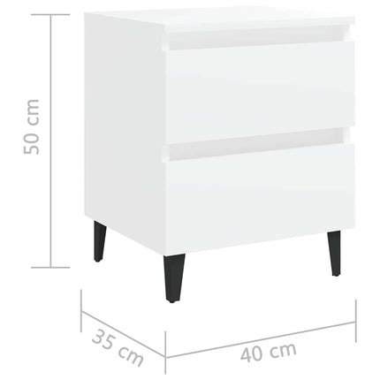Sängbord vit 40x35x50 cm konstruerat trä