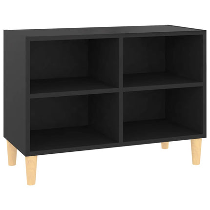 TV-bänk med massiva ben svart 69,5x30x50 cm