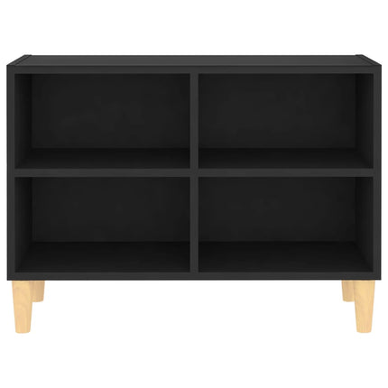 TV-bänk med massiva ben svart 69,5x30x50 cm