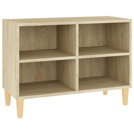 TV-bänk med massiva ben sonoma-ek 69,5x30x50 cm
