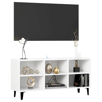 TV-bänk med metallben vit 103,5x30x50 cm