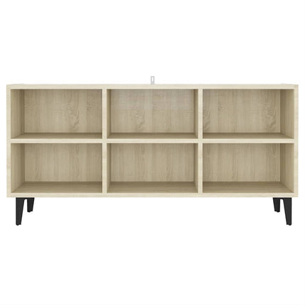 TV-bänk med metallben sonoma-ek 103,5x30x50 cm