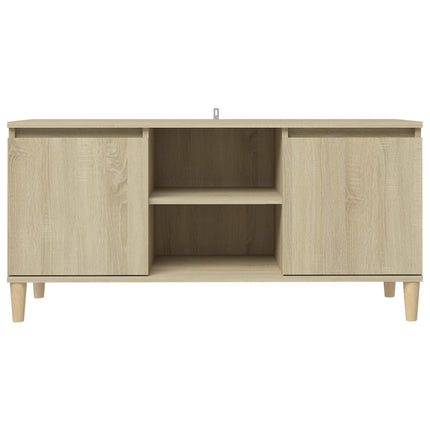 TV-bänk med massiva ben sonoma-ek 103,5x35x50 cm
