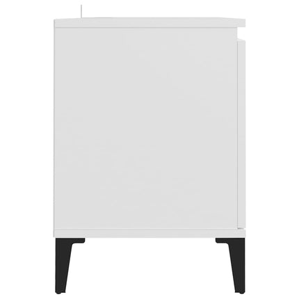 TV-bänk med metallben vit 103,5x35x50 cm