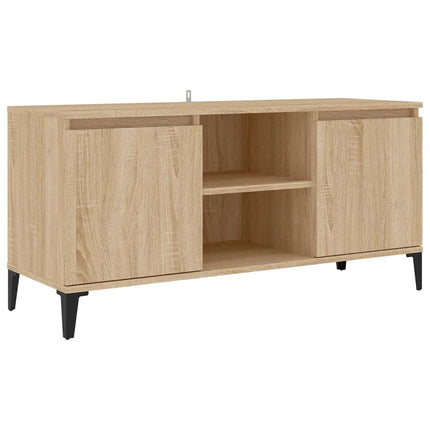 TV-bänk med metallben sonoma-ek 103,5x35x50 cm