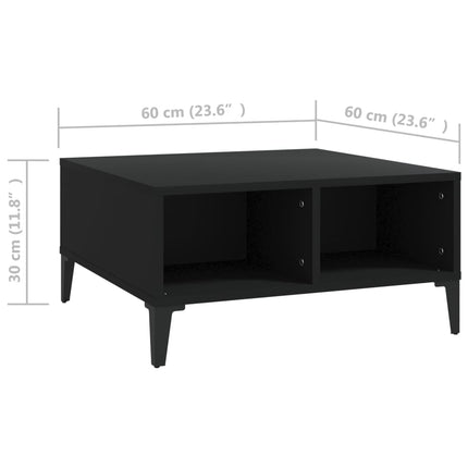 Soffbord svart 60x60x30 cm konstruerat trä
